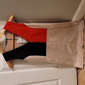 Zara Women's Tan, Black and Red Suede mi ni dress size Small